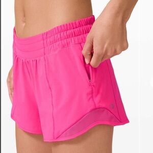 lululemon Hotty Hot Short II *Long 4” Pink Highlight Sz 4 Tall